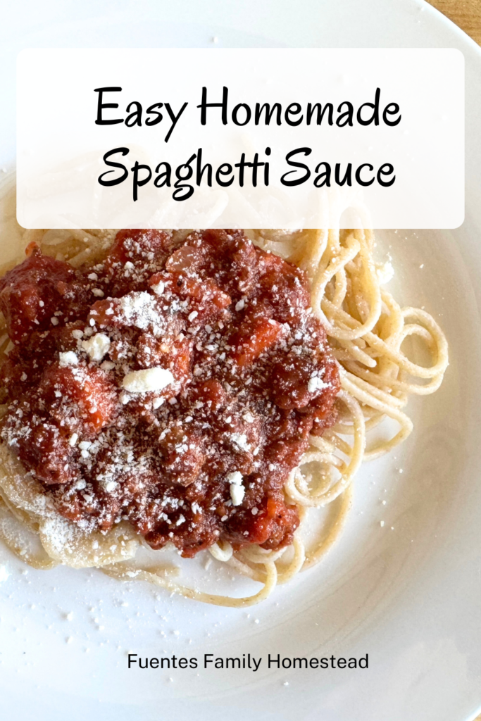 a plate of spagetti with a pinterest pin heading